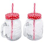 Roxx Assorted Colour Glass Mason Jar 450 ml (Set of 2) (No. 1672)