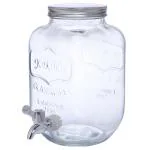 Roxx Transparent Glass Jumbo Jar with Tap 4 L