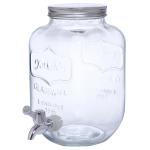 Roxx Transparent Glass Jumbo Jar with Tap 8 L