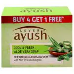 Lever Ayush Cool & Fresh Aloe Vera Soap 100 g (Buy 4 Get 1 Free)