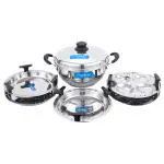 Neelam Stainless Steel Induction Base Mini Multi Kadai (7 pcs)