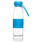Signoraware Aqua Splash Blue Cylindrical Glass Bottle 550 ml