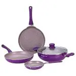 Wonderchef Royal Velvet Plus Purple Induction Base Aluminium Cookware Set (3 pcs)