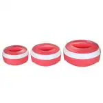 Princeware Solar Pink Plastic Insulated Casserole 600+1000+1500 ml (3 pcs)