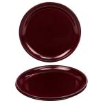 SignoraWare Maroon Round Plastic Full Plate 27.3 cm (Set of 3)
