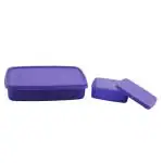 Signoraware Easy Deep Violet Rectangular Plastic Lunch Box 850+ 150 ml (2 pcs)