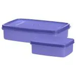 Signoraware Compact Violet Rectangular Plastic Lunch Box 550+ 150 ml (2 pcs)
