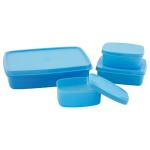 SignoraWare Fortune Blue Plastic Lunch Box with Bag 850+ 150+ 100+ 100 ml (Set of 4)