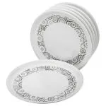 SignoraWare Circle Scapes White Round Plastic Half Plate 20.5 cm (Set of 6)