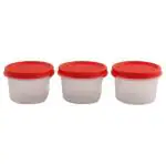 Signoraware Modular Red Round Plastic Container 200 ml (Set of 3)