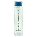 Signoraware Aqua Time Blue Cylindrical Glass Bottle 390 ml
