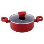 Bergner Bellini Plus Red Round Aluminium Induction Base Casserole with Glass Lid 2.6 L