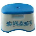 Joyo Super Blue Printed Small Plastic Bath Stool