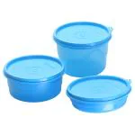 Cello Max Fresh Club Blue Round Plastic Container Set (3 pcs)