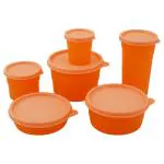 Cello Max Fresh Club Peach Round Plastic Container Set (6 pcs)