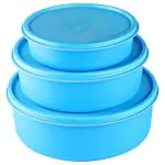 Cello Max Fresh Universal Blue Round Plastic Container (3 pcs)