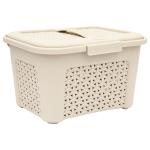 Jaypee Plus Karma Beige Plastic Basket with Cover 27 x 17.50 x 15.50 cm