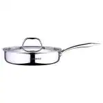 Bergner Argent Triply Round Stainless Steel Saute Pan 3.1 L with Lid (BG-6330)