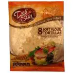 Deli Sun Soft 8 Plain Flour Tortillas Wraps Small 320 g