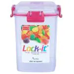 Polyset Lock-It Pink Square Plastic Container 950 ml