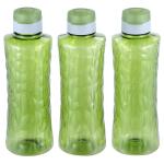 Polyset Crystal Green Plastic Bottle 600 ml (Set of 3) with Fliptop
