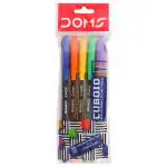 Doms 0.6 mm Cuboid Blue Ballpoint Pen (Pack of 5)