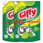 Giffy Green Lime & Active Salt Concentrated Dishwash Gel 900 ml (Buy 1 Get 1)