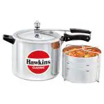 Hawkins 10 Litre Classic Pressure Cooker with Pots, Inner Lid Cooker with Separator Set, Big Pressure Cooker, Silver (CL11)