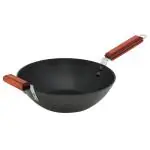Hawkins Futura 3 Litre Stir-Fry Wok, Non Stick Wok with Long Handle, Induction Wok, Flat Bottom Big Wok, Black (INW30)