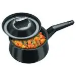 Hawkins Futura 2 Litre Handi, Hard Anodised Sauce Pan and Lid, Saucepan with Long Handle, Biryani Handi, Black (AH20)