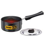 Hawkins Futura 1 Litre Saucepan, Hard Anodised Sauce Pan with Stainless Steel Lid, Cooking Pot with Long Handle, Black (AS10S)