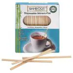 Bambooz Disposable Flat Wooden Stirrer 4.5 in (250 pcs)