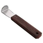 Soham Mini Stainless Steel Coconut Scraper with Wooden Handle