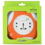 Milltec Clippy Orange 3 Socket Extension Box with 10 m wire