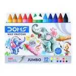 Doms Jumbo Wax Crayons with a Free Silver Crayon (12 Shades)