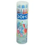 DOMS Plastic Crayon 14 Shades With Eraser Round Tin - Design/colour may vary