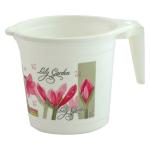 SJC Ratan Deluxe Lily Garden White Printed Plastic Mug 1 L