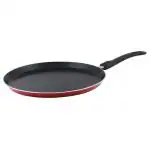 Trishna Red & Black Round Metal Non-Stick Dosa Tawa 26 cm
