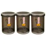 Nakoda Pluto Amber and Grey Round Plastic Container 1.2+ 1.2+ 1.2 L (Set of 3)
