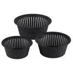 Joyo Knit Assorted Colour Plastic Basket (Set of 3) (Design/colour may vary)