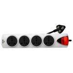 Milltec Excel 1079 Plastic 4 Socket Power Strip 2 m