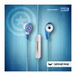 Reconnect Marvel Beasty Buds Series 100 DBTE101 Wireless Neckband Earphone with Mic & IPX4 Water Resistant, Blue, Captain America