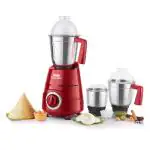 Usha Thunderbolt 800 Watts 3 Jars Mixer Grinder, High Speed 100 percent Copper Motor, 3 Multipurpose Jars, TH800MX3, Red