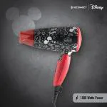 Reconnect Mickey 1000W Hair Dryer with Blow Dry Concentrator (Detachable), 2-Speed/2-Heat Control, Thermo Protection, Foldable Handle, 1.8m Power Cord, 2 Years Warranty