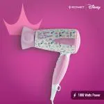 Reconnect Disney Princess 1000W Hair Dryer with Blow Dry Concentrator (Detachable), 2-Speed/2-Heat Control, Thermo Protection, Foldable Handle, 1.8m Power Cord, 2 Years Warranty
