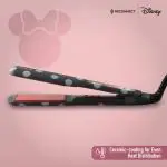 Reconnect Minnie Hair Straightener with Ceramic Coating for even heat distribution, Pro-Styling Wider Plates, Quick Heat-Up, Rubber Matte Finish, Swivel Cord, 2 Years Warranty