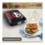 Reconnect Avengers Sandwich Maker with Theme Impression, Non-Stick Plates, Cool Coating for Burn-Free Touch, Heat-up Light Indicator, Lid Lock, Compact Vertical Storage, 2 Years Warranty