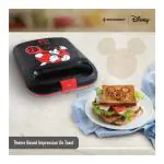 Reconnect Mickey Sandwich Maker with Theme Impression, Non-Stick Plates, Cool Coating for Burn-Free Touch, Heat-up Light Indicator, Lid Lock, Compact Vertical Storage, 2 Years Warranty