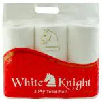 White Knight 3 Ply Toilet Roll 6 Rolls