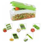 Floraware Green Plastic Vegetable & Fruit Chopper (10 pcs)